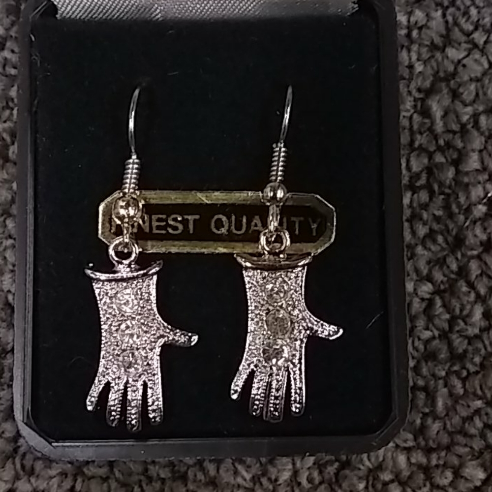 Michael Jackson Rhinestone Glove Earrings